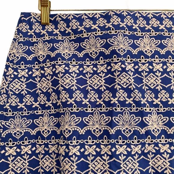 LOFT Blue and White Pencil Skirt - Picture 3 of 6